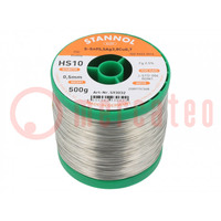 Soldering wire; Sn95,5Ag3,8Cu0,7; 0.5mm; 0.5kg; lead free; reel