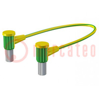 Connection cable; socket angled 4mm,both sides; non-insulated