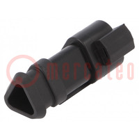 Connector: wire-wire; PX0; male; plug; for cable; PIN: 3; black; IP68