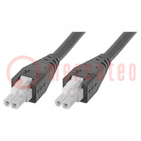 Cable; Mini-Fit Jr; hembra; PIN: 2; Long: 0,18m; 6A; Aislamiento: PVC