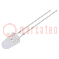 LED; 5mm; groen; 2180÷3000mcd; 100°; Voorkant: convex; 2,9÷3,4V