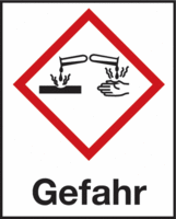 Gefahrenpiktogramm - Gefahr, Rot/Schwarz, 6 x 4.3 cm, Folie, Selbstklebend