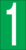 Ziffern - 1, Grün, 57 x 22 mm, Baumwoll-Vinylgewebe, Selbstklebend, Für innen