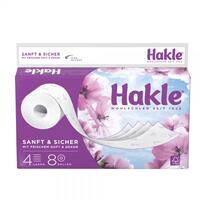 Hakle Sanft &amp; Sicher Toilettenpapier, 4-lagig, 1 VE = 8 Rollen à 130 Blatt