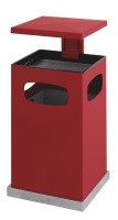 Ascher-Papierkorb mit abnehmbarem Dach 80 Liter VB 221222 - Rot