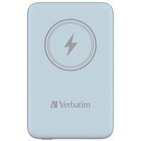 Verbatim, powerbank z ładowaniem bezprzewodowym, 5V, ładowanie telefonu, 32247, 10 000mAh, Mocowanie magnetyczne, niebieska