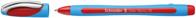 Kugelschreiber Slider Memo XB, Kappenmodell, rot, Schaftfarbe: cyan-rot
