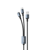 1_Dudao 2in1 USB-Kabel zum Laden von USB-A - USB-C / Lightning 6A 1,2 m schwarz (TGL2)