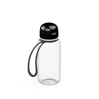 Artikelbild Drink bottle "Sports" clear-transparent incl. strap 0.4 l, transparent/black
