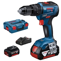 BOSCH PROFESSIONAL 18V SYSTEM GSB 18V-55 - TALADRO PERCUTOR A BATERÍA (BRUSHLESS, 55 NM, 2 BATERÍAS X 4.0 AH, EN L-BOXX)