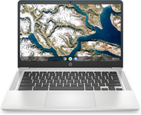 HP Chromebook 14a-na0059nl Intel® Celeron® N4120 35,6 cm (14") Full HD 4 GB LPDDR4-SDRAM 64 GB eMMC Wi-Fi 5 (802.11ac) ChromeOS Argento