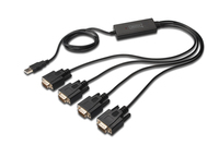 Digitus DA-70159 soros kábel Fekete 1,5 M USB A típus DB-9