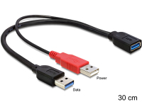 DeLOCK 83176 câble USB 0,3 m USB 3.2 Gen 1 (3.1 Gen 1) USB A 2 x USB A