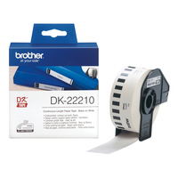 Brother DK-22210 labelprinter-tape Zwart op wit