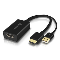 ALOGIC HDDPU-ACTV cavo e adattatore video DisplayPort HDMI + USB Nero