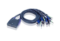 ATEN Switch KVM formato cable VGA/Audio USB de 4 puertos (0,9m y 1,2m)