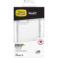 OtterBox React-hoesje voor iPhone 13, schokbestendig, valbestendig, ultradun, beschermende, getest volgens militaire standaard, Clear