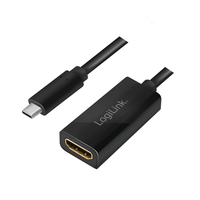 LogiLink UA0380 adapter kablowy 0,15 m USB Type-C HDMI Czarny