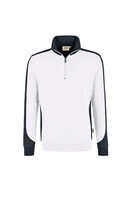 Zip-Sweatshirt Contrast MIKRALINAR®, weiß/anthrazit, 6XL - weiß/anthrazit | 6XL: Detailansicht 1