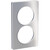 Odace Touch, plaque Aluminium brossé avec liseré Blanc 2 postes verticaux 57mm (S520814J)
