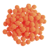 Pom Poms: 0.7cm: Orange: Pack of 100