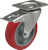 Produkt Bild von Lenkrolle Bremse Stahl Oberplatte 200mm Rad Rot Polyurethaan. Traglast 500Kg