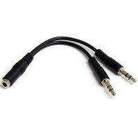 3.5MM 3 PIN HEADSET SPLITTER 3.5mm 4 Position to 2x 3 Position 3.5mm Headset Splitter Adapter - F/M, 3.5mm, Male, 2 x 3.5mm, Female,