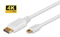 4K Mini Displayport to Displayport Cable 2m White, gold plugs 4K*2K Connects an Apple Mac with a DisplayPort-compatible display DisplayPort-Kabel