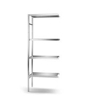 Stainless steel boltless shelf unit, 4 smooth shelves