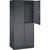 Armario guardarropa de acero de dos pisos INTRO, A x P 820 x 500 mm, 4 compartimentos, cuerpo gris negruzco, puertas en gris negruzco.