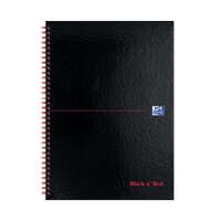 Black n' Red Wirebound Hardback Notebook Ruled 140 Pages A4 (Pack of 5) Plus 2 FOC 400115985