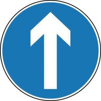 Round road sign - vertical arrow