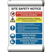 Site safety notice safety banner