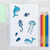 Papiersticker, Papier, Wassertiere, blau, 8 Aufkleber
