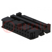 Plug; IDC; female; PIN: 20; with cable clamp; IDC; for ribbon cable