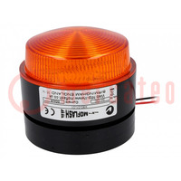 Signaalgever: licht; flitslicht; oranje; X80; 24VDC; IP67; Ø75x50mm