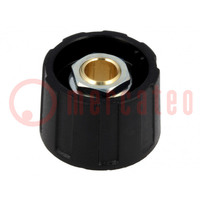 Knob; without pointer; ABS; Øshaft: 6mm; Ø23x15.5mm; black; A2523