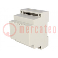 Enclosure: for DIN rail mounting; Y: 89mm; X: 69.7mm; Z: 65mm; grey