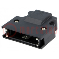 Plug case; PIN: 36; Locking: latch; for cable; Mini D Ribbon