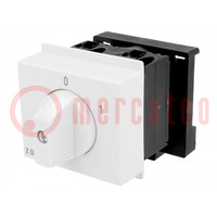 Module: rotary switch; 250VAC; 20A; IP20; for DIN rail mounting