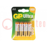 Battery: alkaline; 1.5V; AA; non-rechargeable; 4pcs.