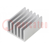 Heatsink: extruded; grilled; aluminium; L: 25mm; W: 21mm; H: 14mm