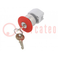 Interruptor: de seguridad con llave; 22mm; Pos.estab: 2; rojo
