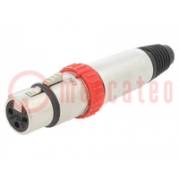 Plug; XLR; female; PIN: 3; straight; for cable; soldering; 16A; FXS