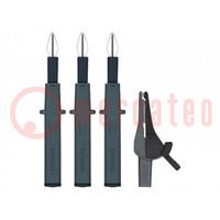 Kit of test probes; Wire insul.mat: PVC; black; socket 4mm