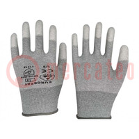 Protective gloves; ESD; M; Features: dissipative; grey