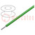 Vezeték; HookUp Wire; 22AWG; huzal; Cu; PVC; zöld; 1kV; 30,5m; 100ft