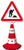 Anwendungsbeispiel: Schild aus Kunststoff mit Verkehrszeichen, Baustelle (Art. 10070) (Leitkegel nicht im Lieferumfang enthalten)