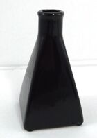 Pyramid Ceramic Vase - 13cm, Black