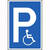 Parkplatzschild Symbol: P - Rollstuhlfahrer (Symbol), Kunststoff, 15x25 cm